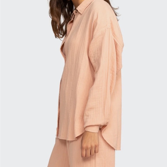 NWOT ROXY MORNING TIME LONG SLEEVE SHIRT SIZE L - Picture 2 of 8